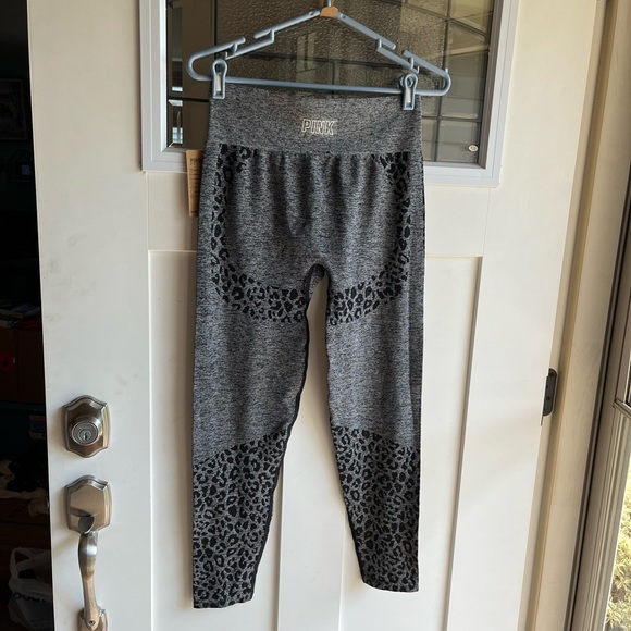 PINK gray marled animal print seamless sport leggings - Picture 6 of 6